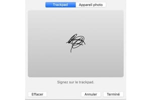 Creer une signature numerique sur Mac avec le Trackpad ou appareil photo tutoriel