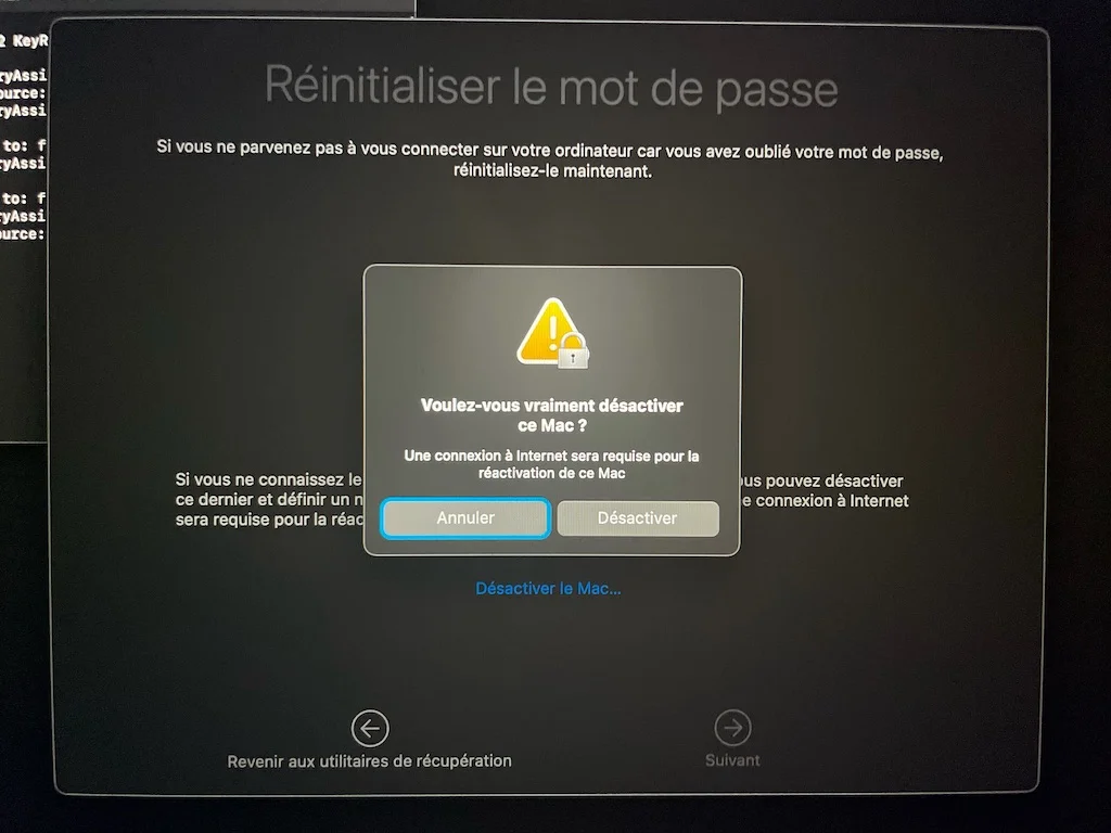 macbook mot de passe oublie que faire