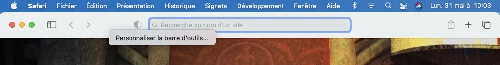 Personnaliser la barre d’outils de Safari Mac 1 personnaliser la barre d outils de Safari sur Mac