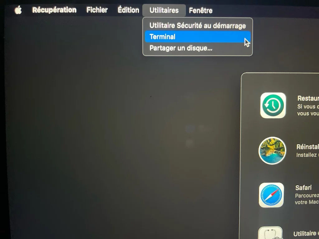 reinitialiser le mot de passe de son mac avec le Terminal en mode recovery