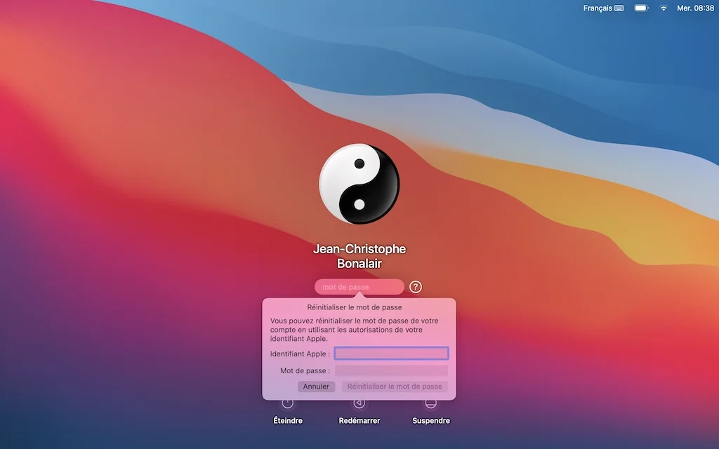 reset macos big sur password