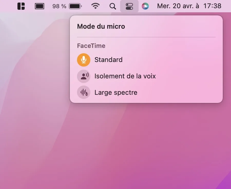 Facetime audio mac mode standard