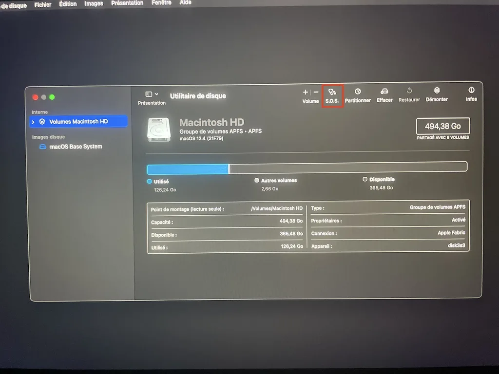 Votre Mac Silicon ne démarre plus (M1, M2, M3 ,M4, M5) ? Les solutions ! 3 reparer macintosh HD