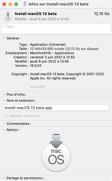 Convertir le fichier d installation de macOS Ventura en ISO