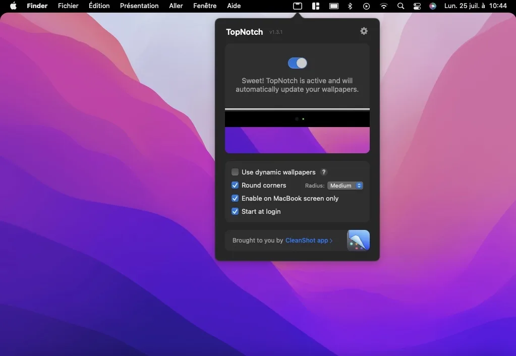 cacher notch macbook topnotch