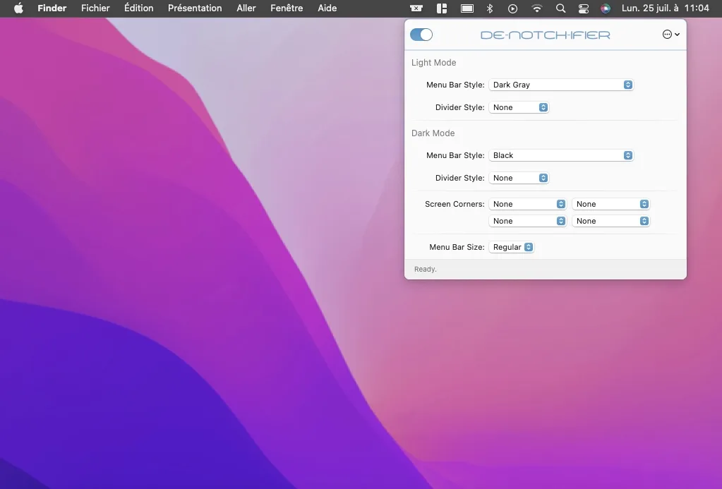 faire disparaitre encoche macbook De-Notch-ifier