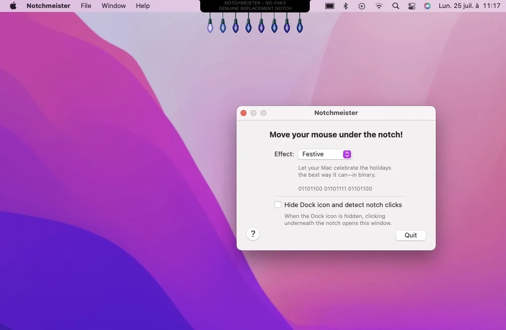 oublier le notch avec Notchmeister