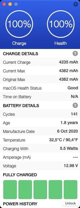 Battery Health cycle charge batterie mac