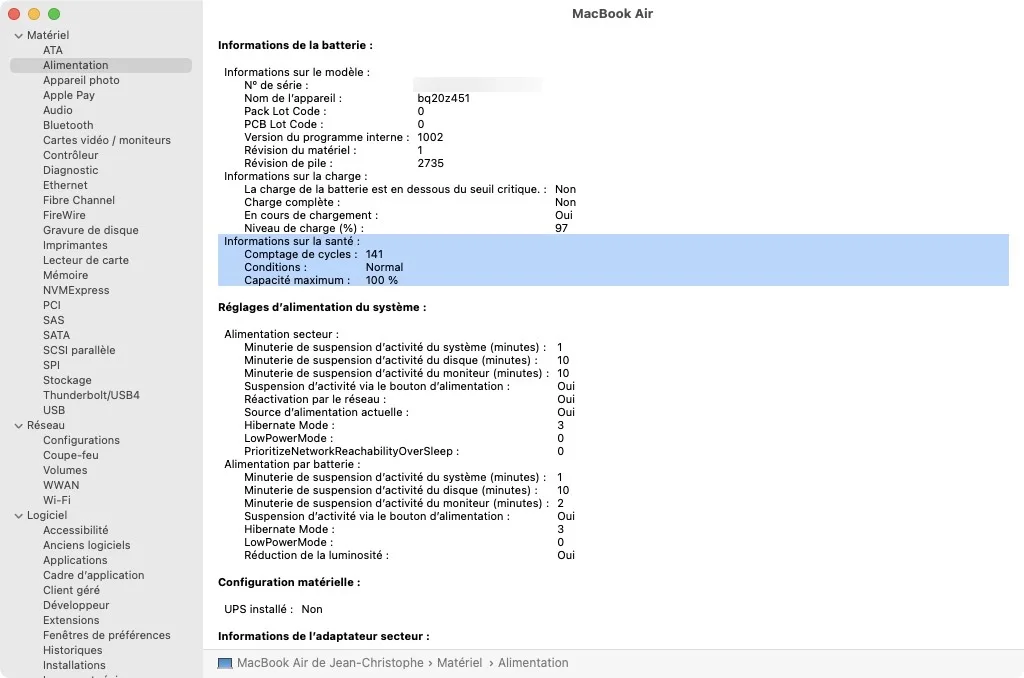 Cycles de batterie du MacBook savoir
