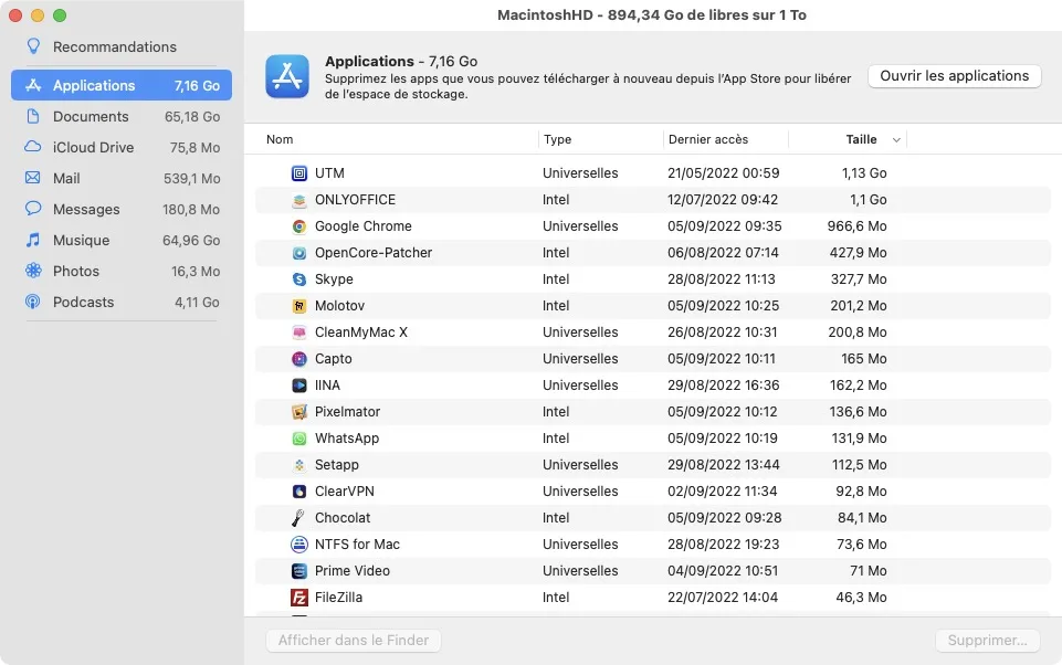 Voir l'espace disque libre sur Mac (disque, clé USB, dossier) : 8 façons de procéder ! 7 gestion stockage macos monterey