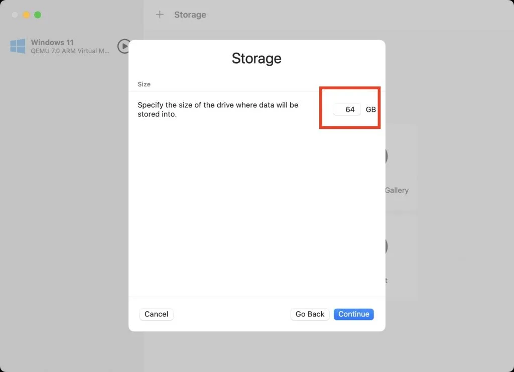 Installer macOS Ventura dans une machine virtuelle 7 espace disque necessaire macos ventura