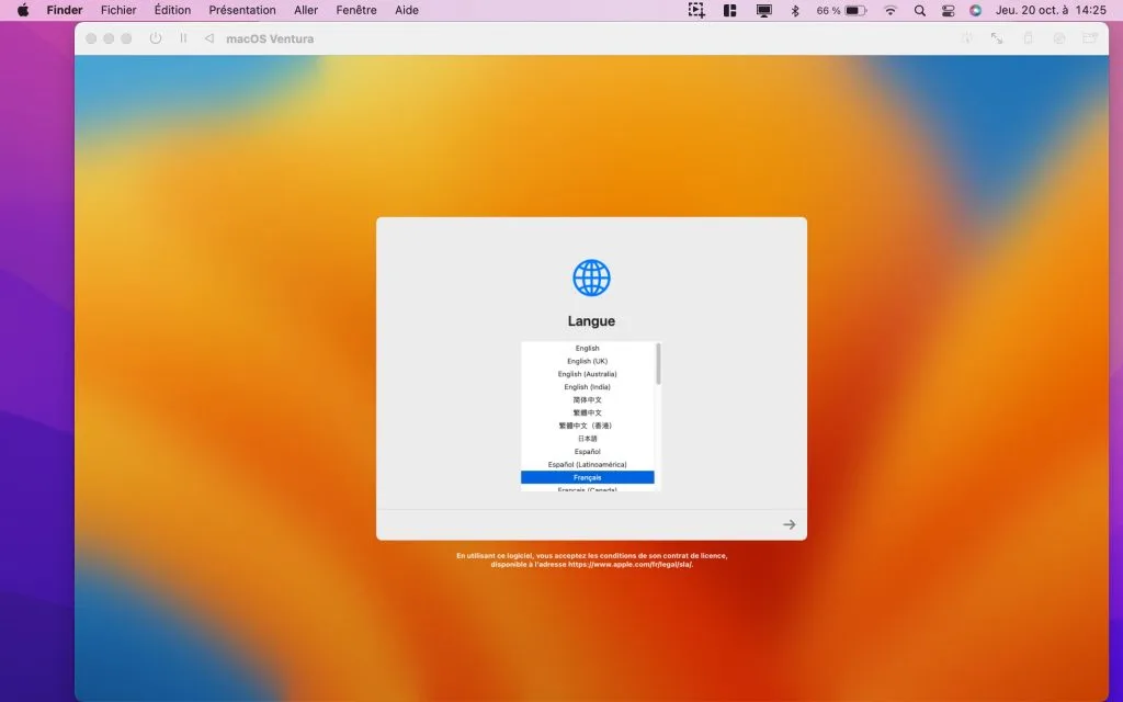 Installer macOS Ventura dans une machine virtuelle 10 etape installation mac os ventura