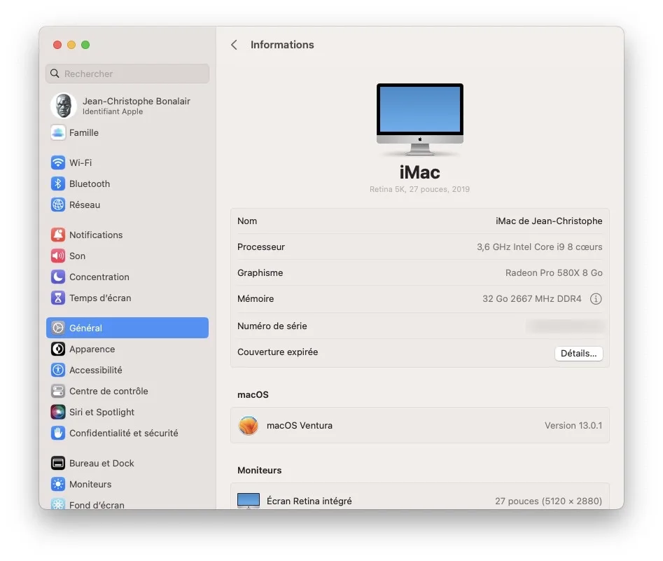 Comment changer le nom de son Mac (macOS Ventura) 3 nom du mac changer