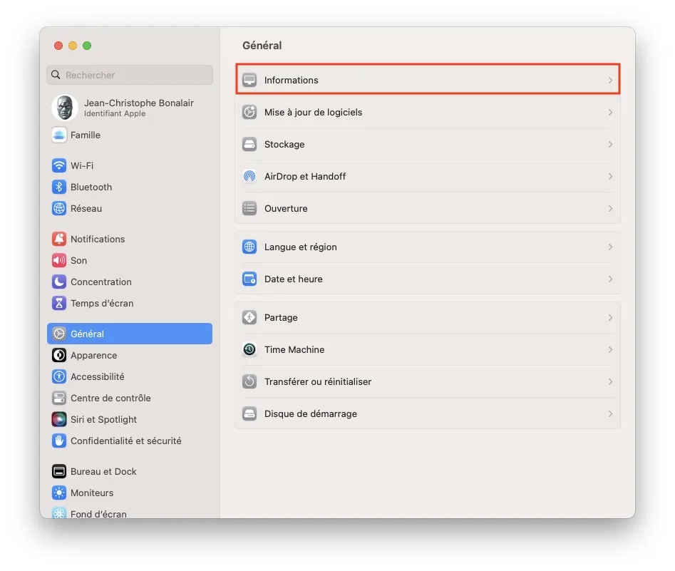 Comment changer le nom de son Mac (macOS Ventura) 2 renommer son mac sous ventura general informations