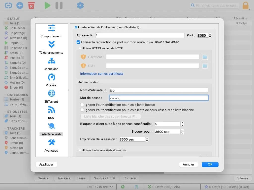 Configurer qBittorrent pour Mac Apple Silicon M1, M2... 13 qBittorrent macOS Ventura