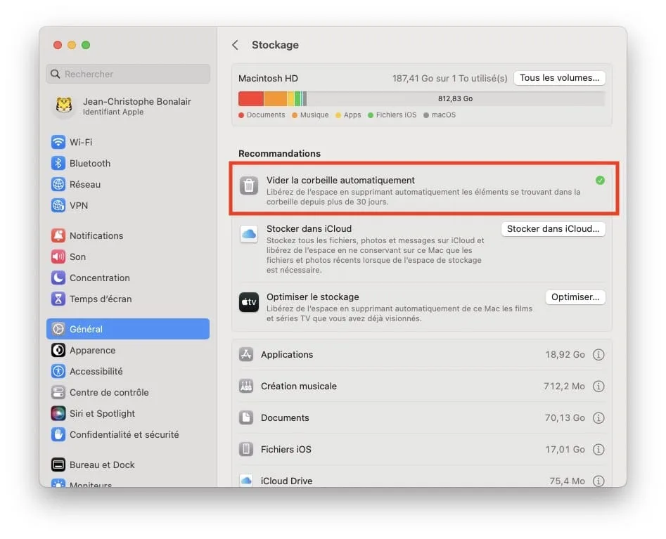 comment vider corbeille mac automatiquement