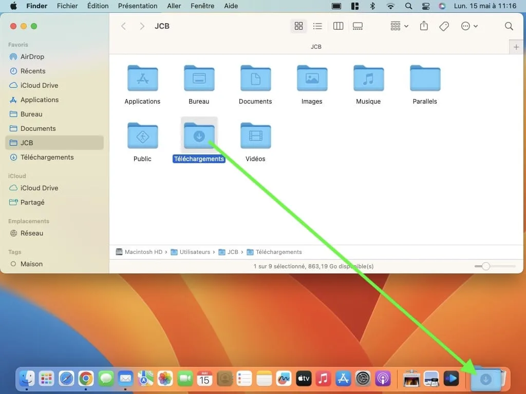 Le dossier Téléchargements a disparu du Dock sur Mac 2 dossier téléchargements mac disparu comment faire