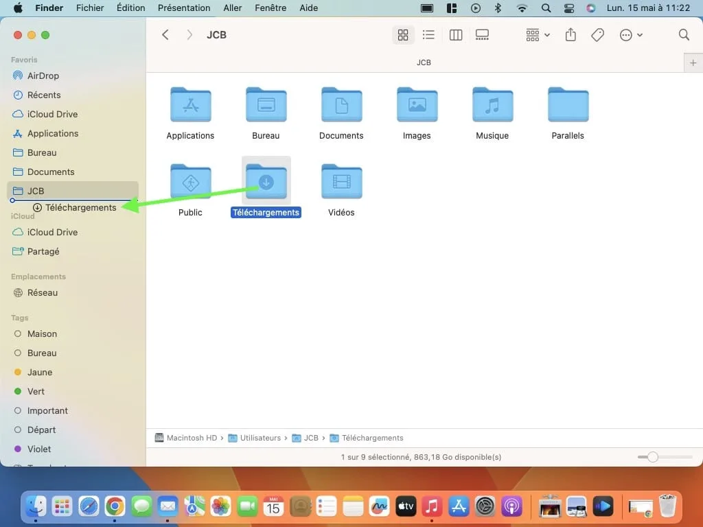 Le dossier Téléchargements a disparu du Dock sur Mac 3 le dossier telechargements du mac a disparu du finder