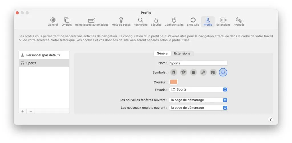 profil personnel safari