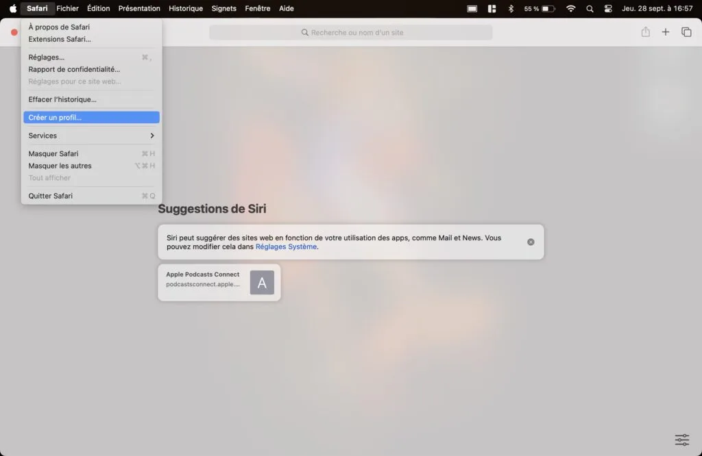 Créer un profil Safari sous macOS (Sonoma / Ventura) 1 profil safari macos sonoma