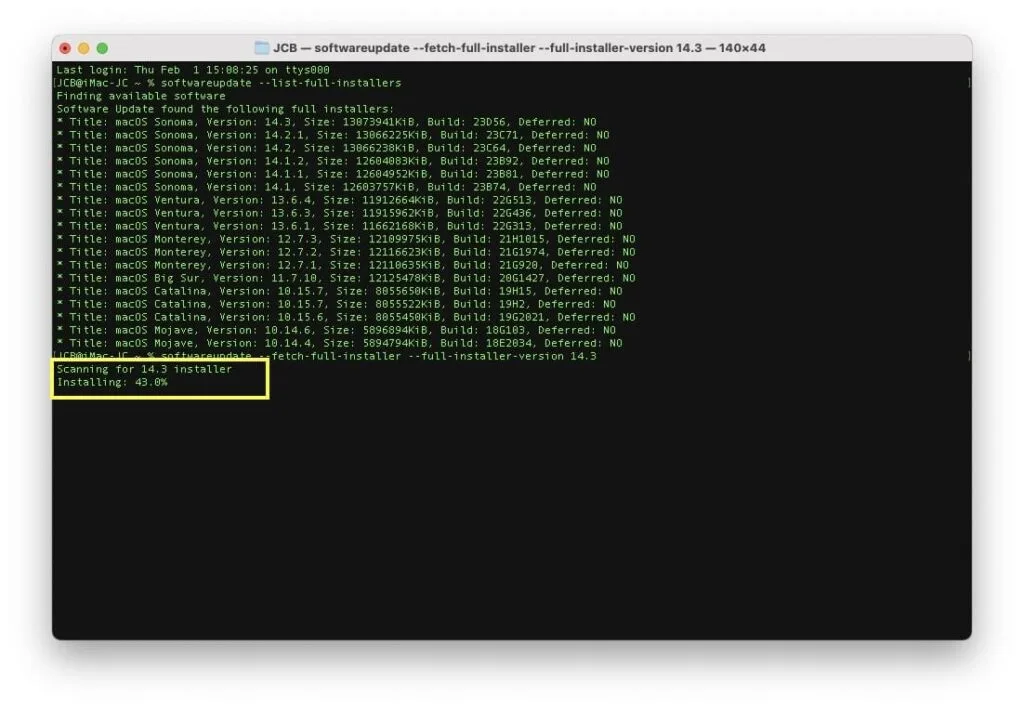 Comment télécharger macOS Sonoma avec le Terminal (installateur complet) 3 macos sonoma telecharger via terminal