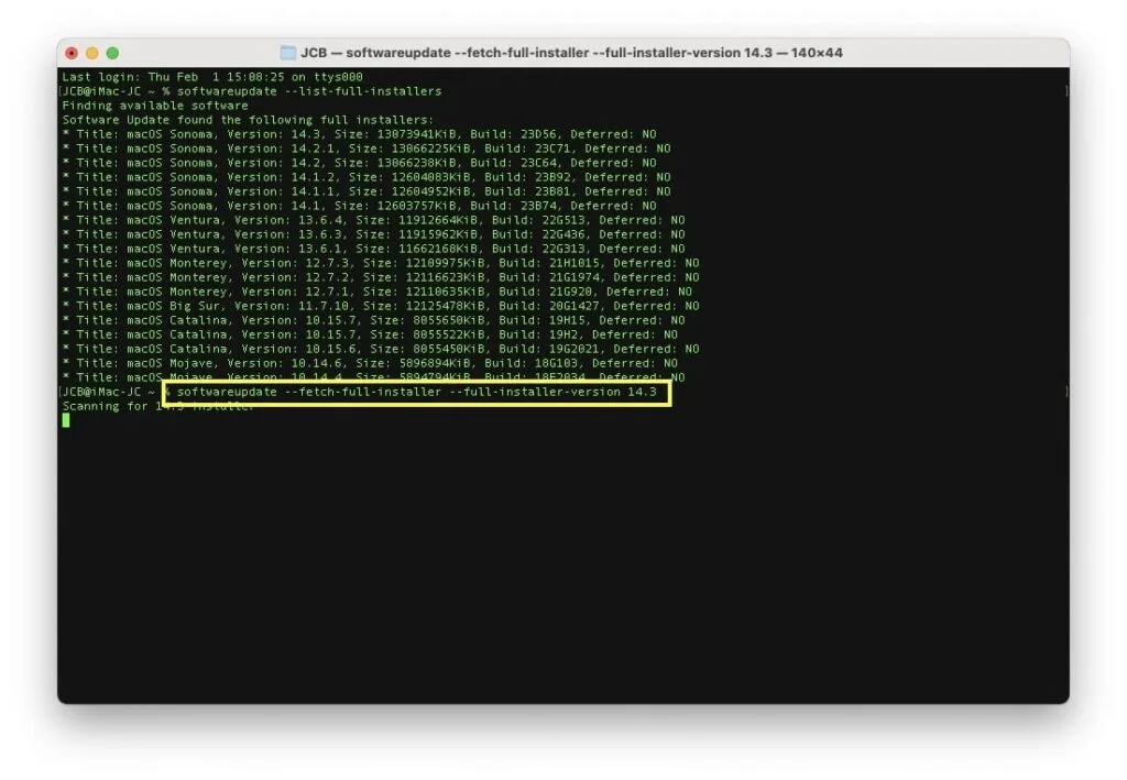 Comment télécharger macOS Sonoma avec le Terminal (installateur complet) 2 sonoma full installer mac