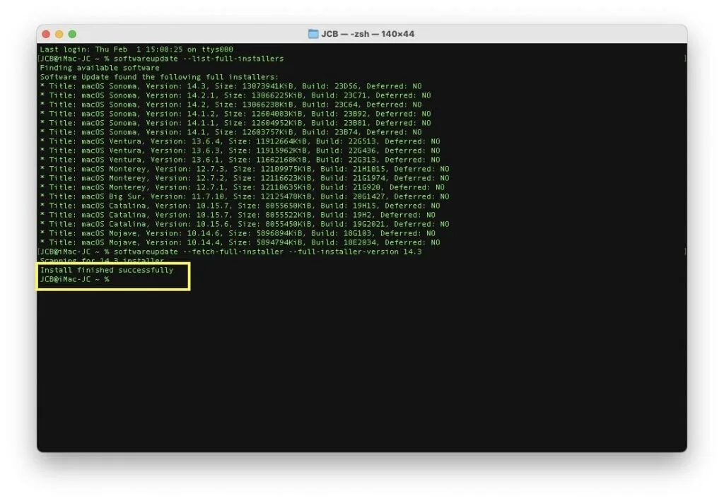 Comment télécharger macOS Sonoma avec le Terminal (installateur complet) 4 telecharger sonoma avec terminal