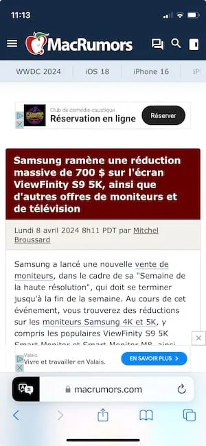 iphone safari traduction integree