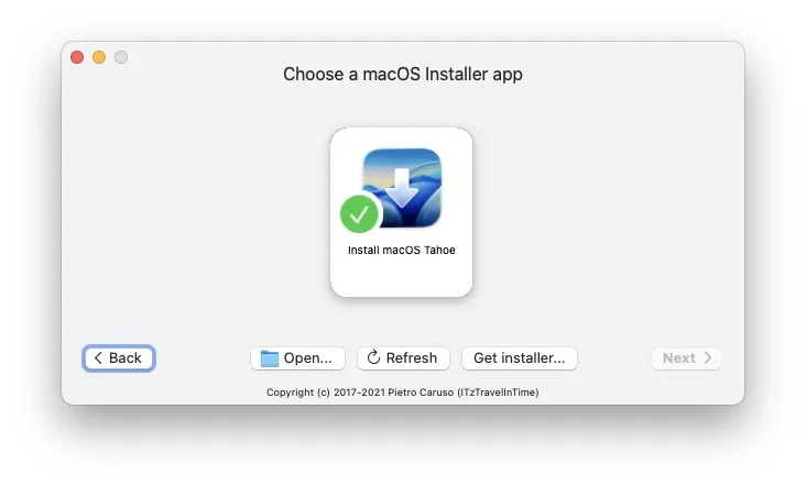Créer une clé USB bootable macOS de Lion à Tahoe avec TINU (Open Source) 5 choose a macos installer
