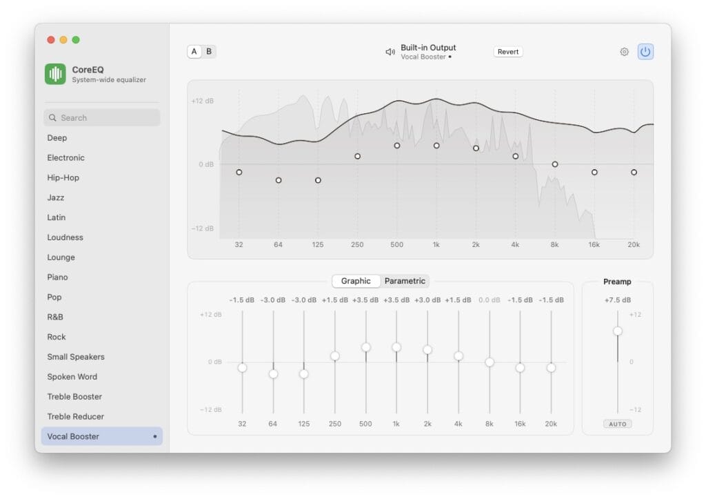 CoreEQ : un égaliseur audio pour Mac GÉNIAL… 3 CoreEQ egaliseur mac open source