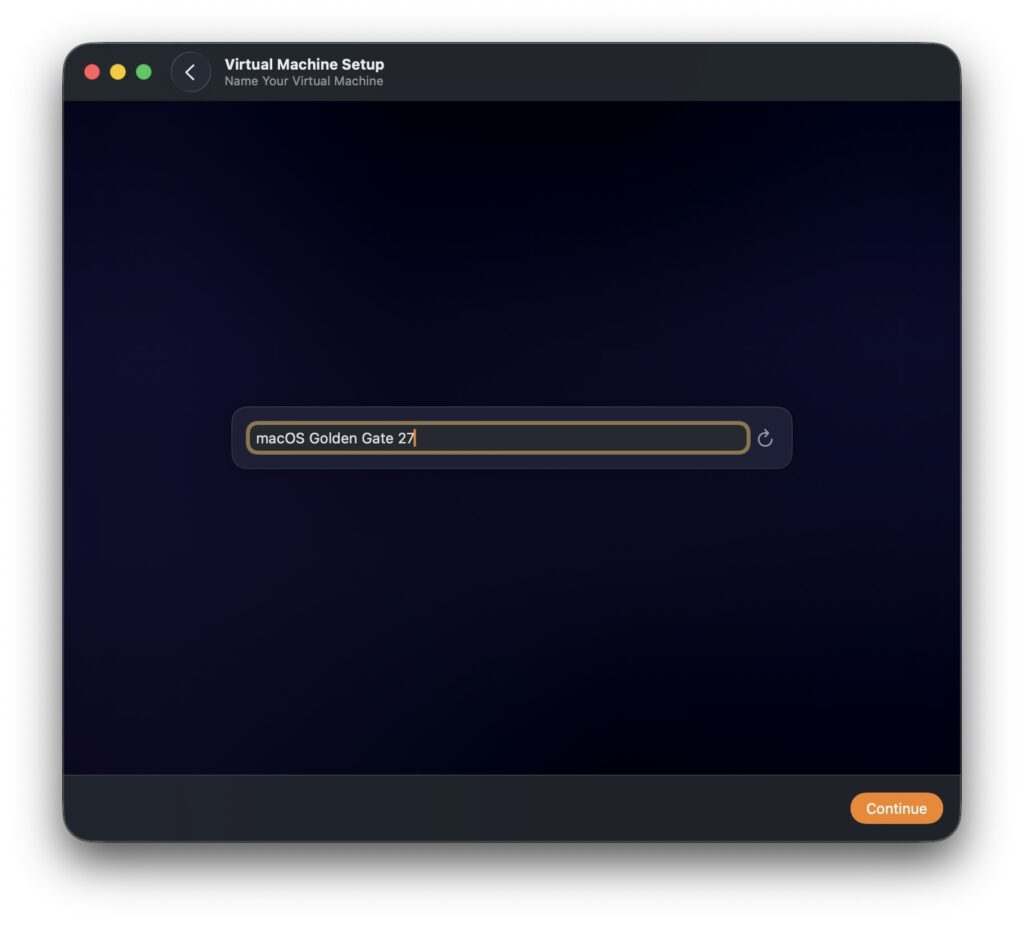 creer machine virtuelle macos golden gate 27 sur mac apple silicon