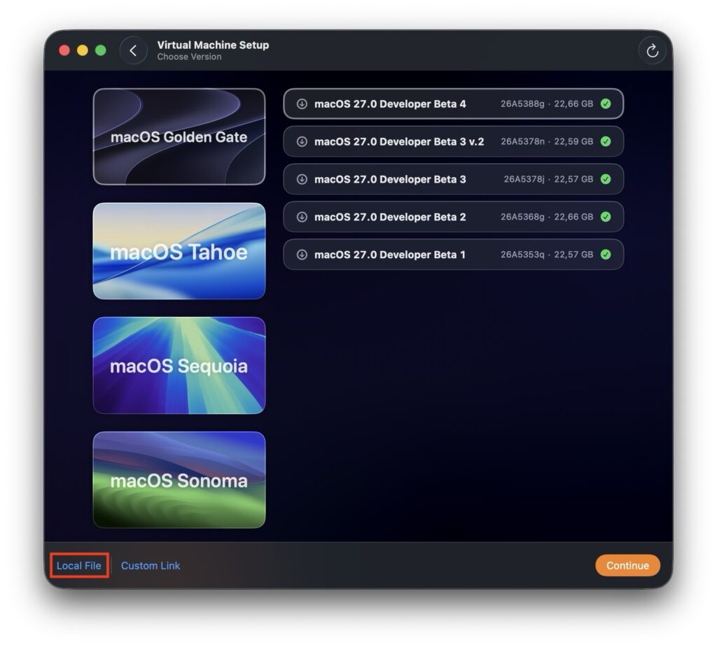 macos golden gate 27 installation vm