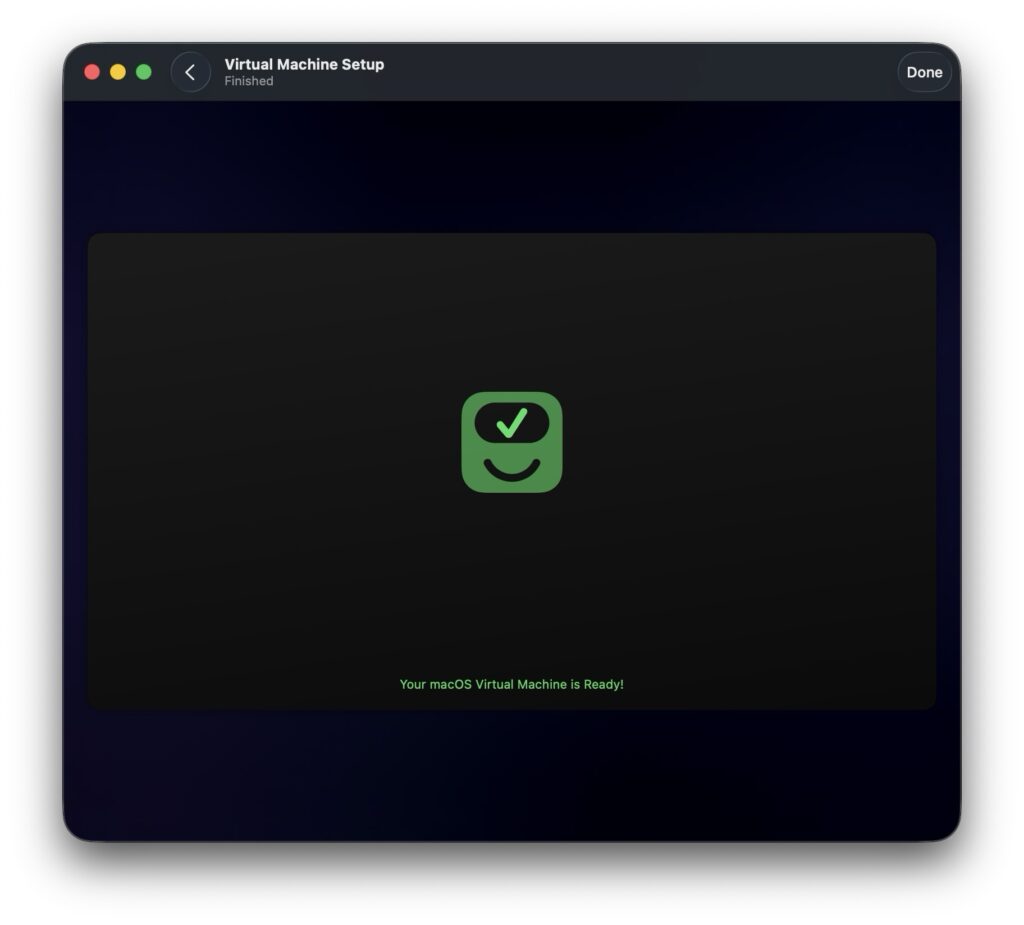 virtual machine is ready