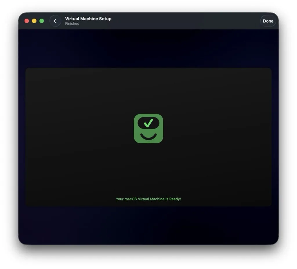 virtual machine is ready