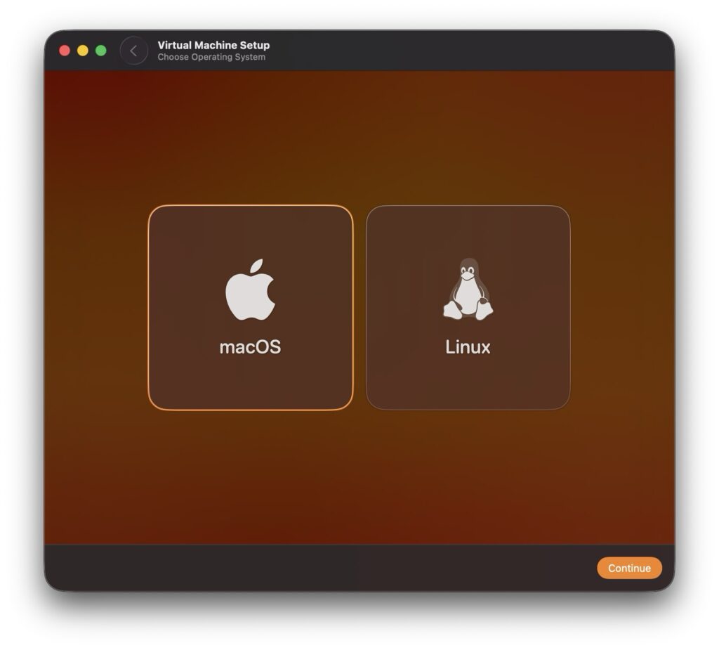virtual machine setup macos golden gate 27