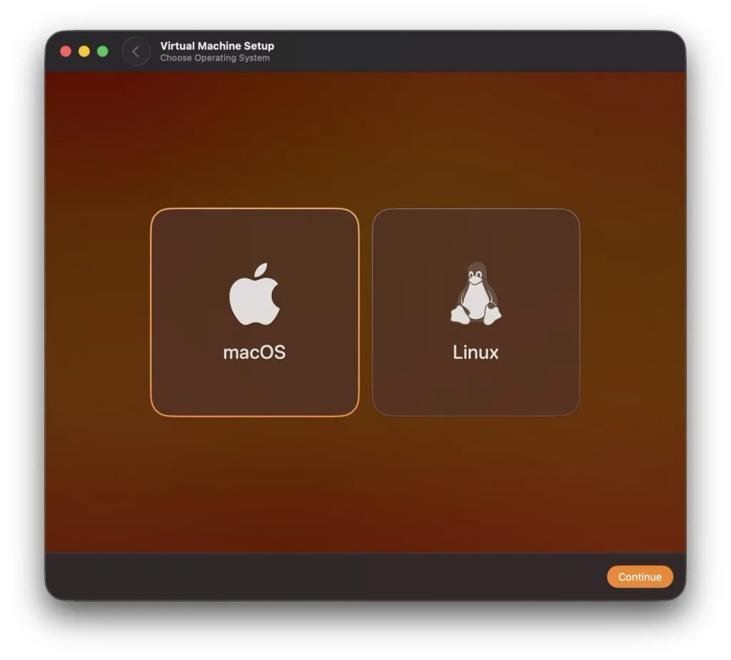 virtual machine setup macos golden gate 27