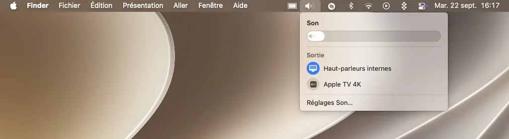 Comment changer l’entrée et la sortie audio sur Mac en un clic 2 sortie audio mac