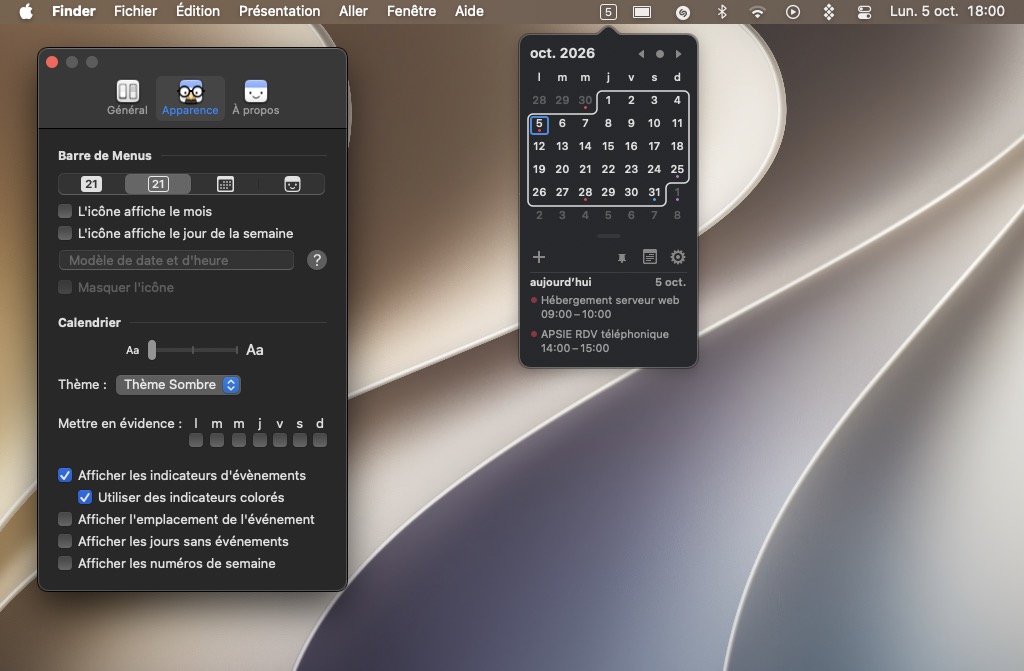Comment afficher votre calendrier Mac dans la barre des menus avec Itsycal 3 personnaliser Itsycal for mac